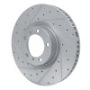R1 10-24 Audi RS e-Tron GT Left Front Drilled & Slotted Silver Brake Rotor