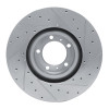 R1 10-24 Audi RS e-Tron GT Left Front Drilled & Slotted Silver Brake Rotor