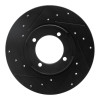 R1 82-84 Mazda B2000 Front Left Drilled & Slotted Black Brake Rotor