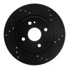 R1 11-15 Mazda 2 (Mexico) Front Right Drilled & Slotted Black Brake Rotor