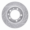 R1 91-97 Porsche 911 Right Rear Drilled & Slotted Silver Brake Rotor