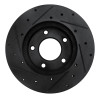 R1 92-03 Mazda 626 Front Right Drilled & Slotted Black Brake Rotor