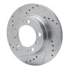 R1 97-04 Porsche Boxster Rear Left Drilled & Slotted Silver Brake Rotor