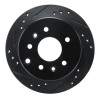 R1 90-91 Mazda 929 Rear Left Drilled & Slotted Black Brake Rotor