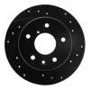 R1 89-91 Mazda RX-7 Rear Right Drilled & Slotted Black Brake Rotor