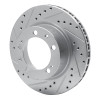 R1 89-97 Porsche 911 Front Left Drilled & Slotted Silver Brake Rotor