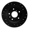 R1 89-91 Mazda RX-7 Rear Left Drilled & Slotted Black Brake Rotor