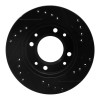 R1 86-88 Mazda RX-7 Front Left Drilled & Slotted Black Brake Rotor