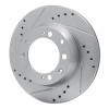 R1 86-95 Porsche 944 Turbo Rear Left Drilled & Slotted Silver Brake Rotor