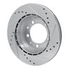R1 86-95 Porsche 944 Turbo Rear Left Drilled & Slotted Silver Brake Rotor