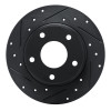 R1 20-25 Nissan SENTRA Rear Left Drilled & Slotted Black Brake Rotor