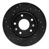 R1 20-25 Nissan SENTRA Front Left Drilled & Slotted Black Brake Rotor