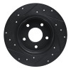 R1 19-25 Nissan Kicks Rear Right Drilled & Slotted Black Brake Rotor
