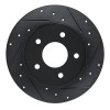 R1 19-25 Nissan Kicks Rear Right Drilled & Slotted Black Brake Rotor
