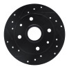 R1 81-85 Mazda RX-7 Rear Left Drilled & Slotted Black Brake Rotor