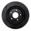 R1 17-25 Nissan X-Trail (Mexico) Rear Right Drilled & Slotted Black Brake Rotor