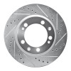 R1 86-91 Porsche 928 Left Front Drilled & Slotted Silver Brake Rotor
