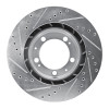R1 86-91 Porsche 928 Left Front Drilled & Slotted Silver Brake Rotor