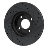 R1 17-25 Nissan Kicks Front Left Drilled & Slotted Black Brake Rotor