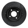 R1 17-25 Nissan Kicks Front Left Drilled & Slotted Black Brake Rotor