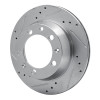 R1 77-88 Porsche 928 Rear Left Drilled & Slotted Silver Brake Rotor
