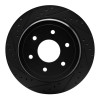 R1 16-24 Nissan Titan XD Rear Left Drilled & Slotted Black Brake Rotor