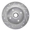 R1 76-84 Porsche 924 Front Left Drilled & Slotted Silver Brake Rotor