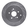 R1 09-17 Suzuki Grand Vitara Rear Left Drilled & Slotted Silver Brake Rotor