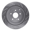 R1 09-17 Suzuki Grand Vitara Rear Left Drilled & Slotted Silver Brake Rotor