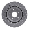 R1 06-17 Suzuki Grand Vitara Front Right Drilled & Slotted Silver Brake Rotor