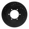 R1 98-15 Nissan NP300 (Mexico) Front Right Drilled & Slotted Black Brake Rotor