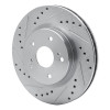 R1 06-17 Suzuki Grand Vitara Front Left Drilled & Slotted Silver Brake Rotor