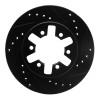 R1 85-97 Nissan D21 Pickup RWD (4 Cyl Excl HD) Front Right Drilled & Slotted Black Brake Rotor