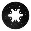 R1 85-97 Nissan 720 DATSUN Front Left Drilled & Slotted Black Brake Rotor