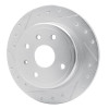 R1 04-10 Chevrolet Epica (USA/Canada) Rear Left Drilled & Slotted Silver Brake Rotor