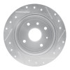 R1 04-10 Chevrolet Epica (USA/Canada) Rear Left Drilled & Slotted Silver Brake Rotor