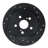 R1 19-25 Toyota Corolla (Mexico) Rear Right Drilled & Slotted Black Brake Rotor
