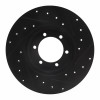 R1 78-82 Nissan 720 DATSUN Front Left Drilled & Slotted Black Brake Rotor