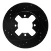 R1 84-86 Nissan 300ZX Front Left Drilled & Slotted Black Brake Rotor