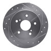R1 10-13 Suzuki Kizashi Rear Right Drilled & Slotted Silver Brake Rotor