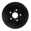 R1 18-22 Toyota C-HR Front Left Drilled & Slotted Black Brake Rotor