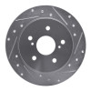 R1 07-14 Suzuki SX4 Rear Right Drilled & Slotted Silver Brake Rotor