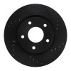 R1 13-19 Nissan SENTRA Front Right Drilled & Slotted Black Brake Rotor