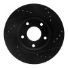 R1 13-19 Nissan SENTRA Front Left Drilled & Slotted Black Brake Rotor