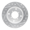 R1 89-94 Suzuki SWIFT Rear Left Drilled & Slotted Silver Brake Rotor