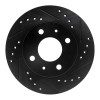 R1 95-00 Nissan Lucino (Mexico) Front Right Drilled & Slotted Black Brake Rotor