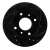 R1 85-89 Nissan STANZA Front Right Drilled & Slotted Black Brake Rotor