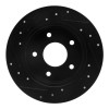 R1 89-93 Nissan Maxima Rear Right Drilled & Slotted Black Brake Rotor