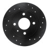 R1 86-06 Nissan TSURU (Mexico) Front Right Drilled & Slotted Black Brake Rotor