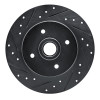 R1 84-87 Nissan Maxima Rear Left Drilled & Slotted Black Brake Rotor
